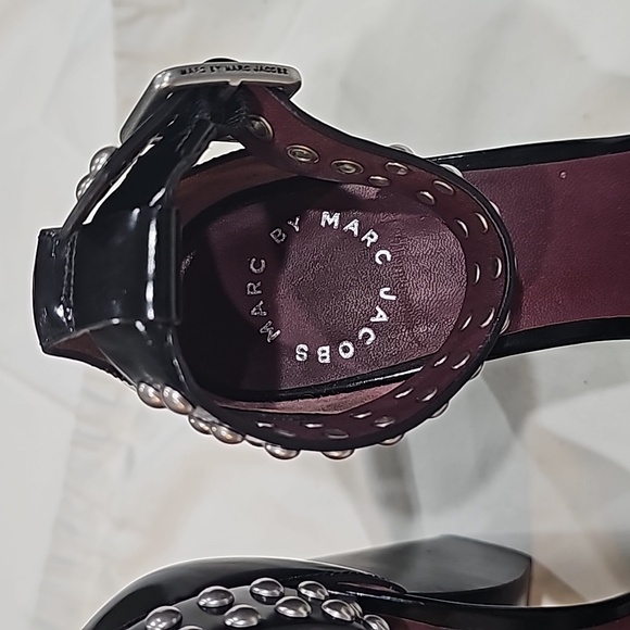 MARC JACOBS JAMIE STUDDED STRAP BLACK HEELS - Picture 6 of 8